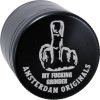 Aluminium Grinder van Amsterdam Originals met een middelvinger